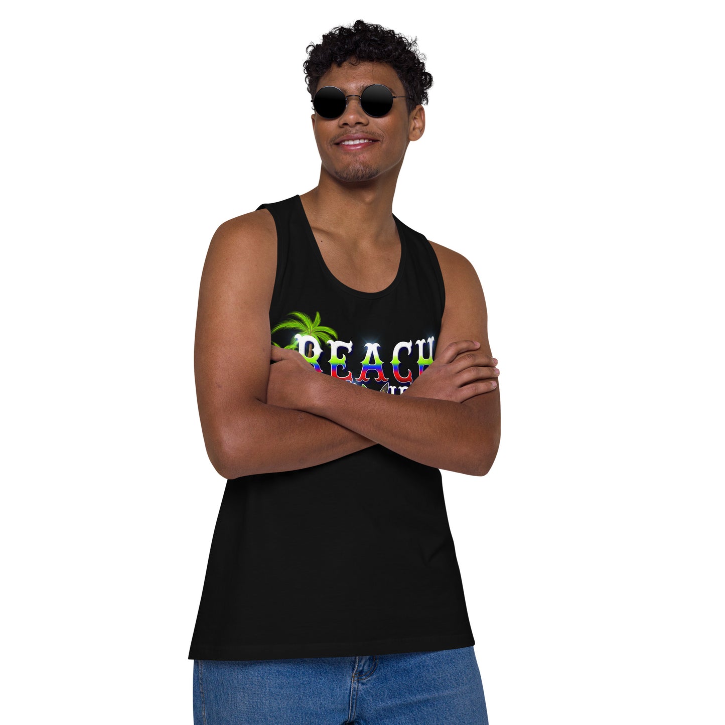 Beach Bum Vibes Men’s premium tank top