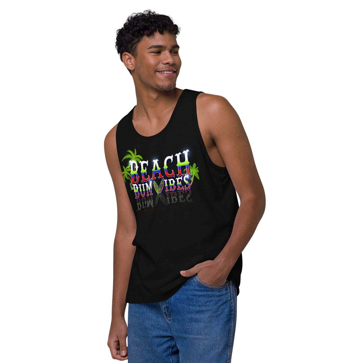 Beach Bum Vibes Men’s premium tank top