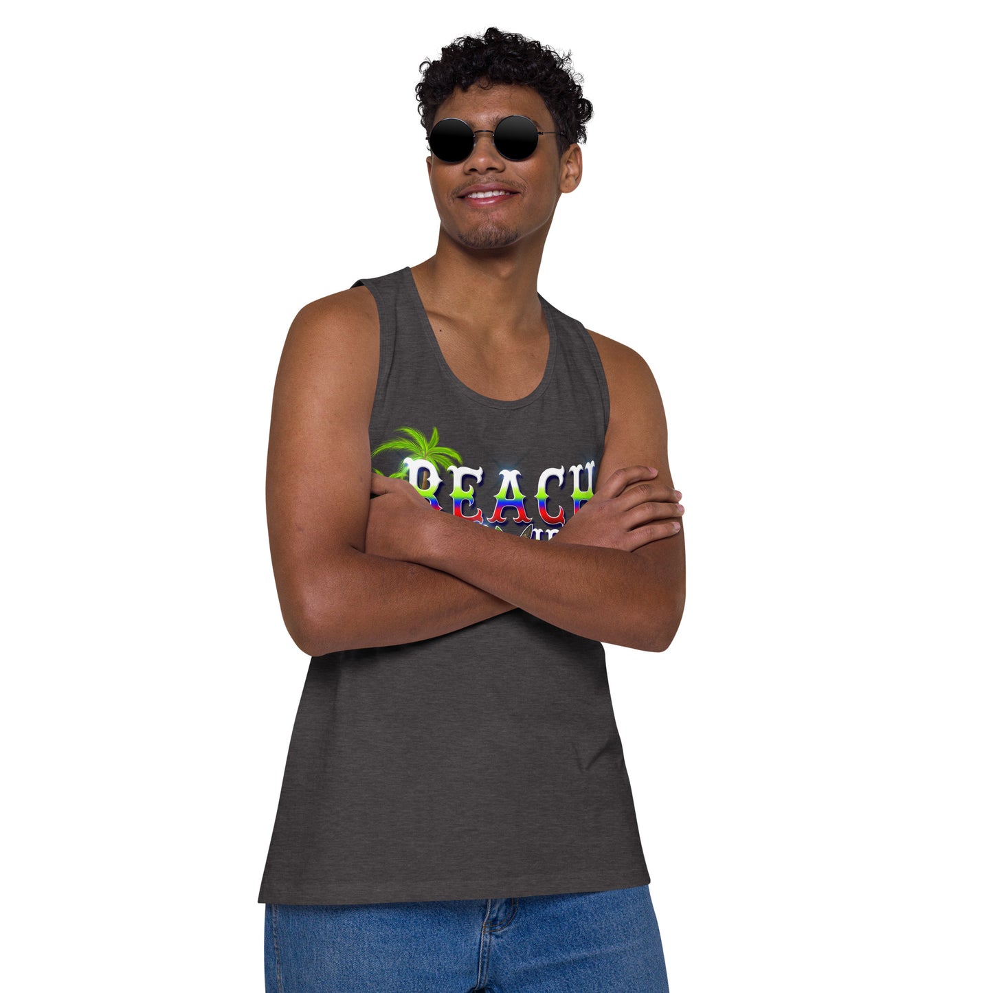 Beach Bum Vibes Men’s premium tank top