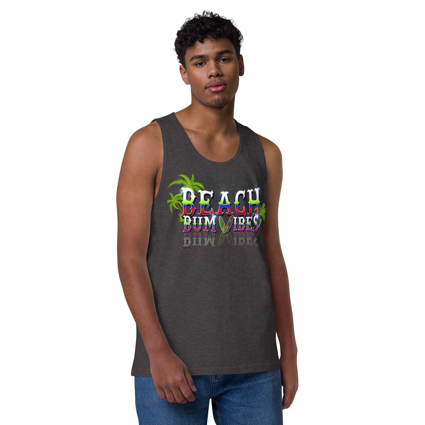 Beach Bum Vibes Men’s premium tank top