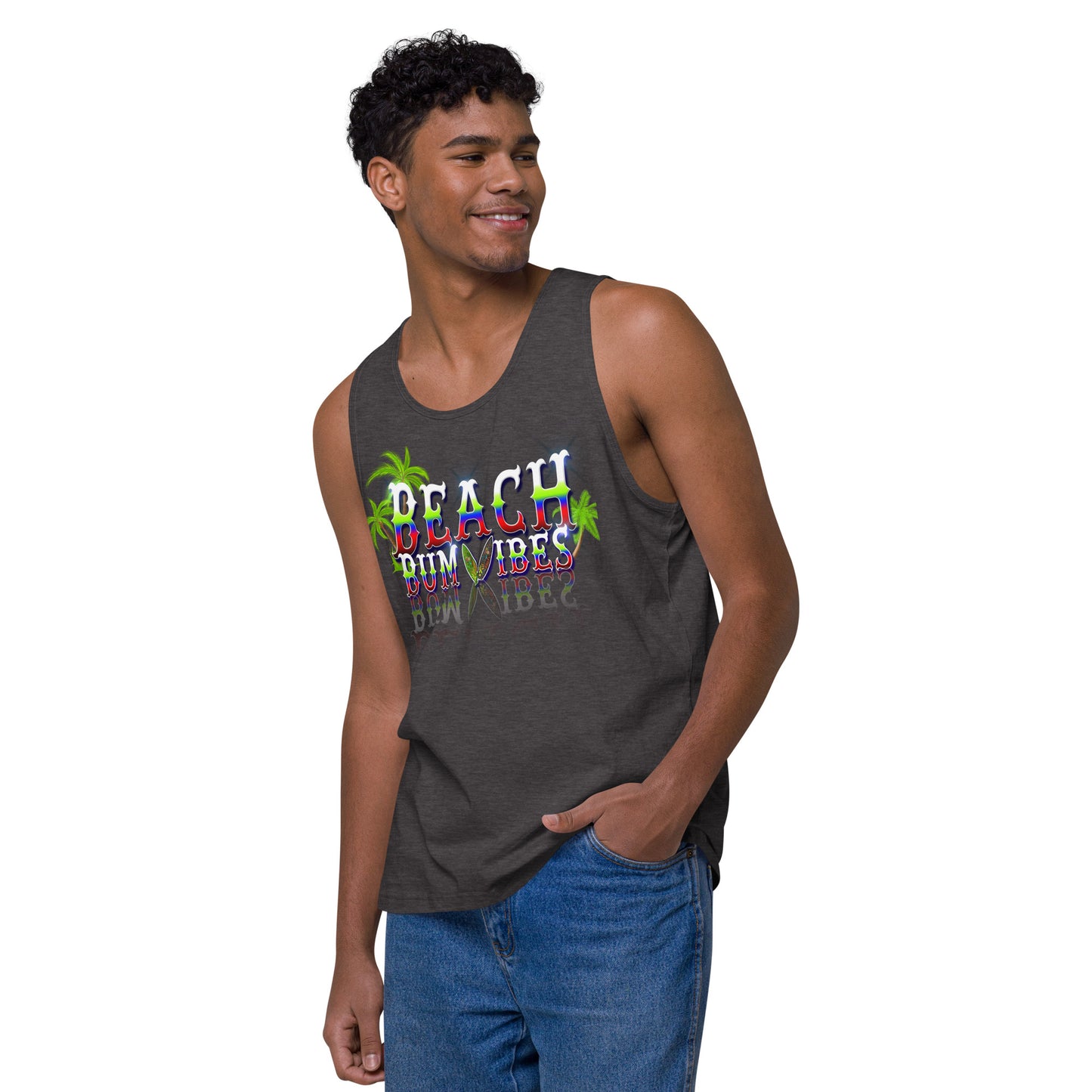 Beach Bum Vibes Men’s premium tank top