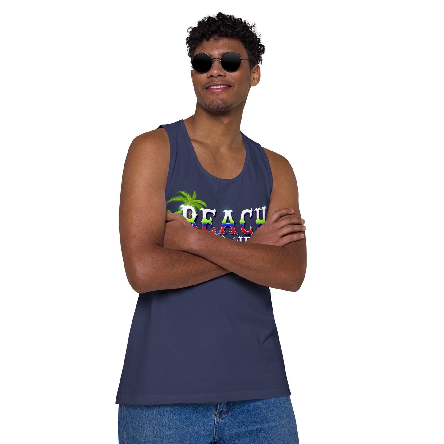 Beach Bum Vibes Men’s premium tank top