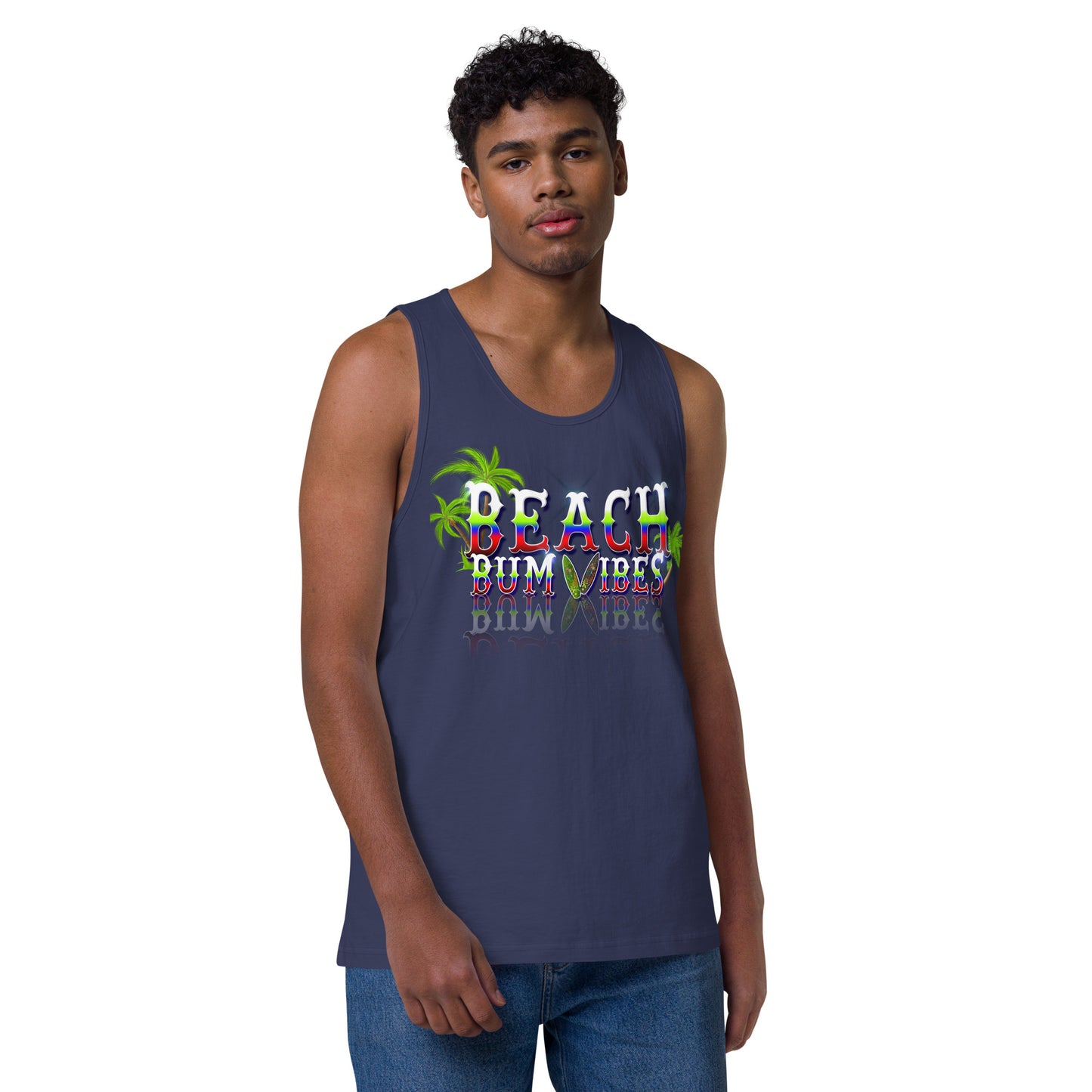 Beach Bum Vibes Men’s premium tank top