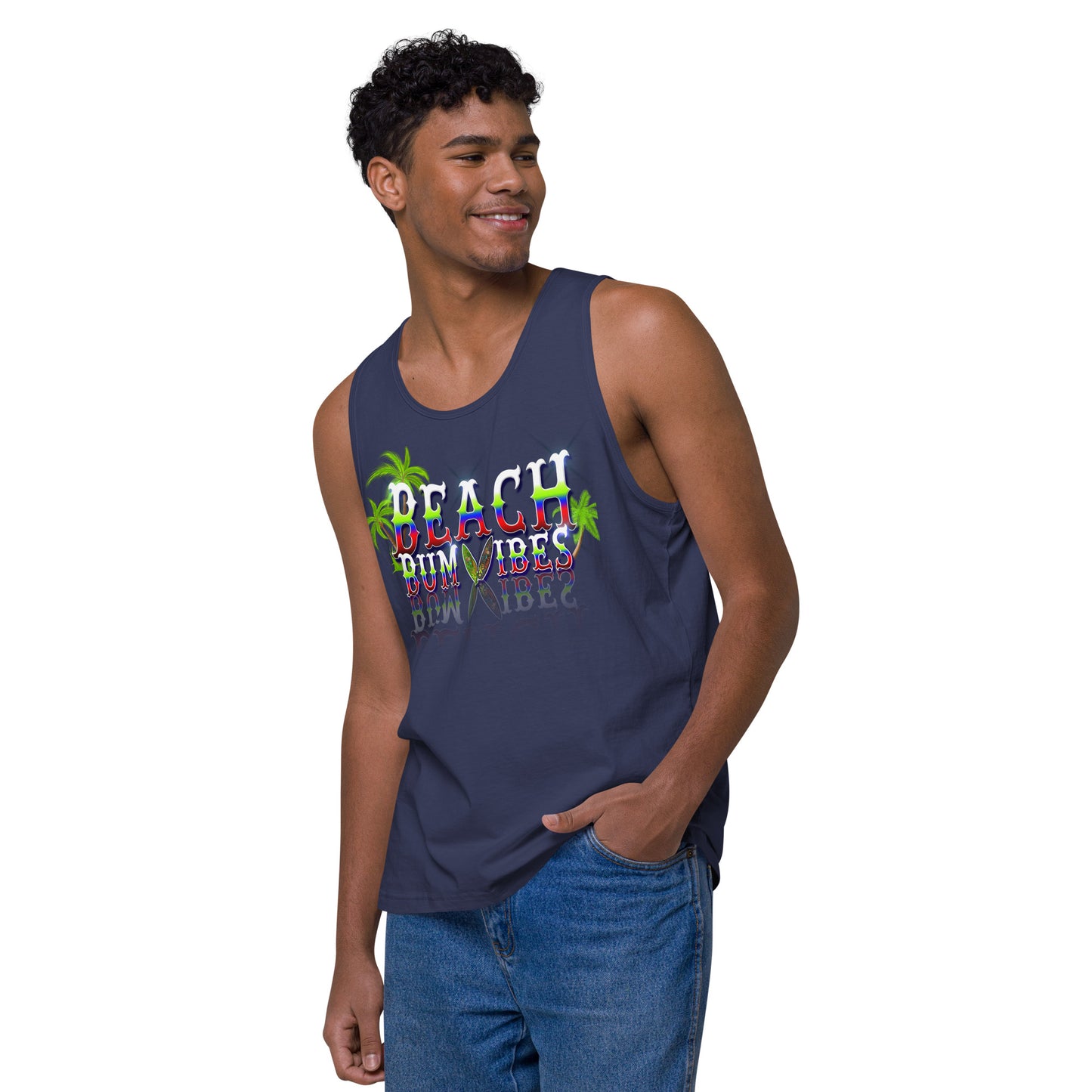 Beach Bum Vibes Men’s premium tank top