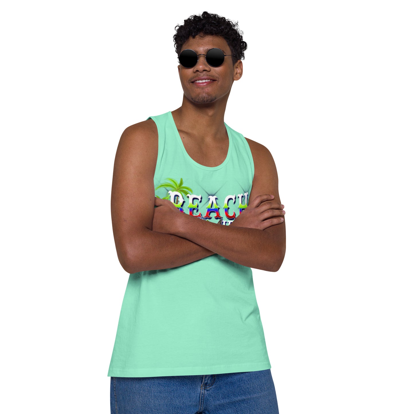 Beach Bum Vibes Men’s premium tank top