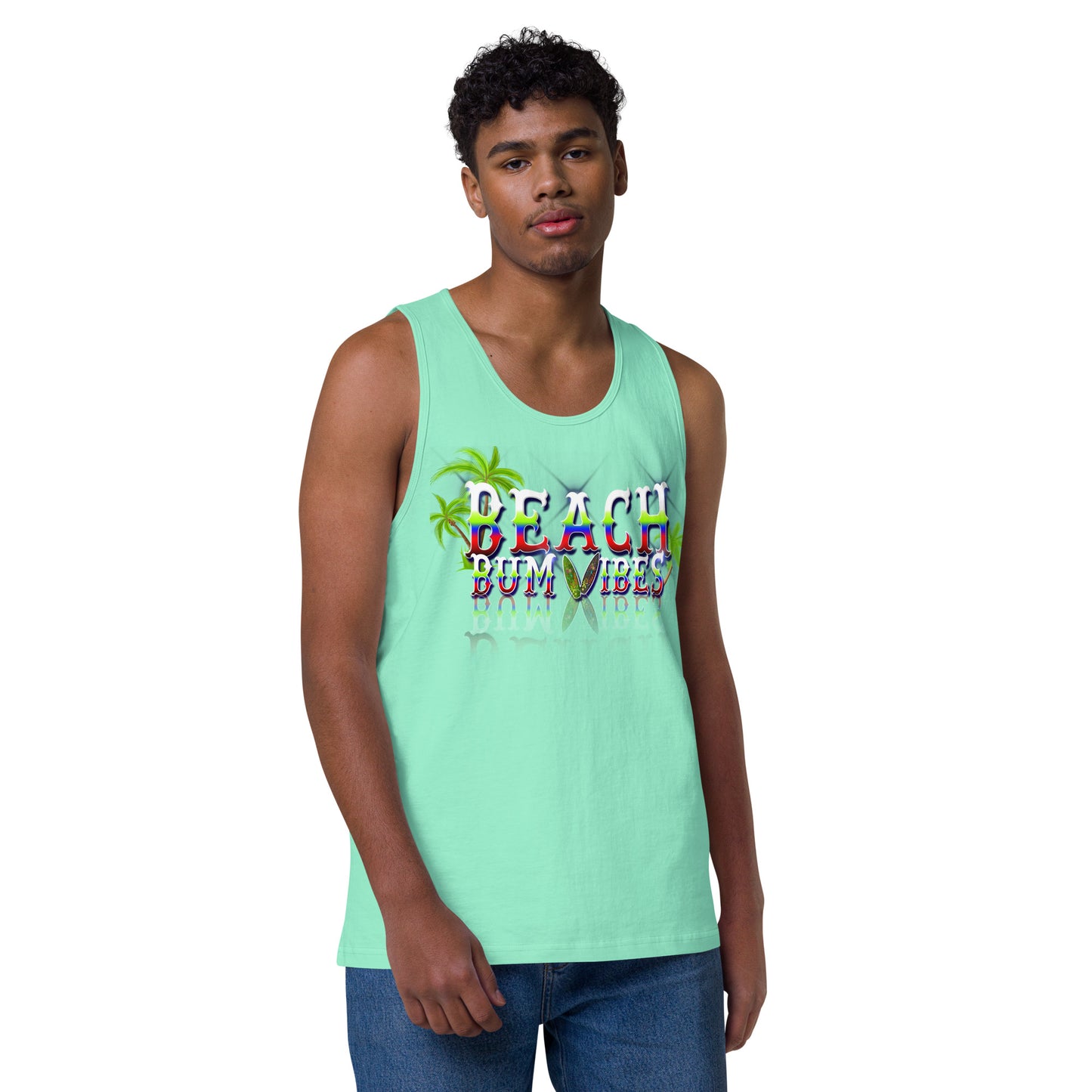 Beach Bum Vibes Men’s premium tank top