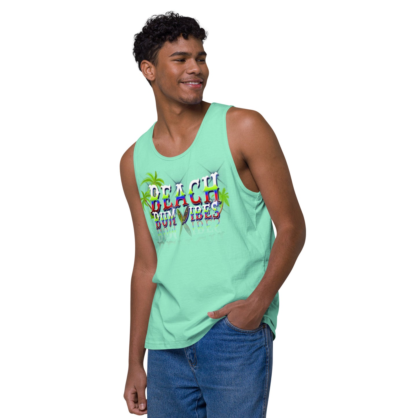 Beach Bum Vibes Men’s premium tank top