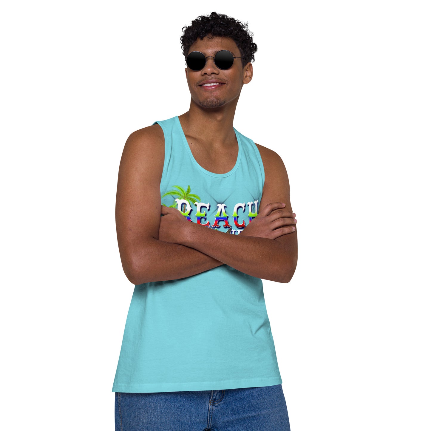 Beach Bum Vibes Men’s premium tank top
