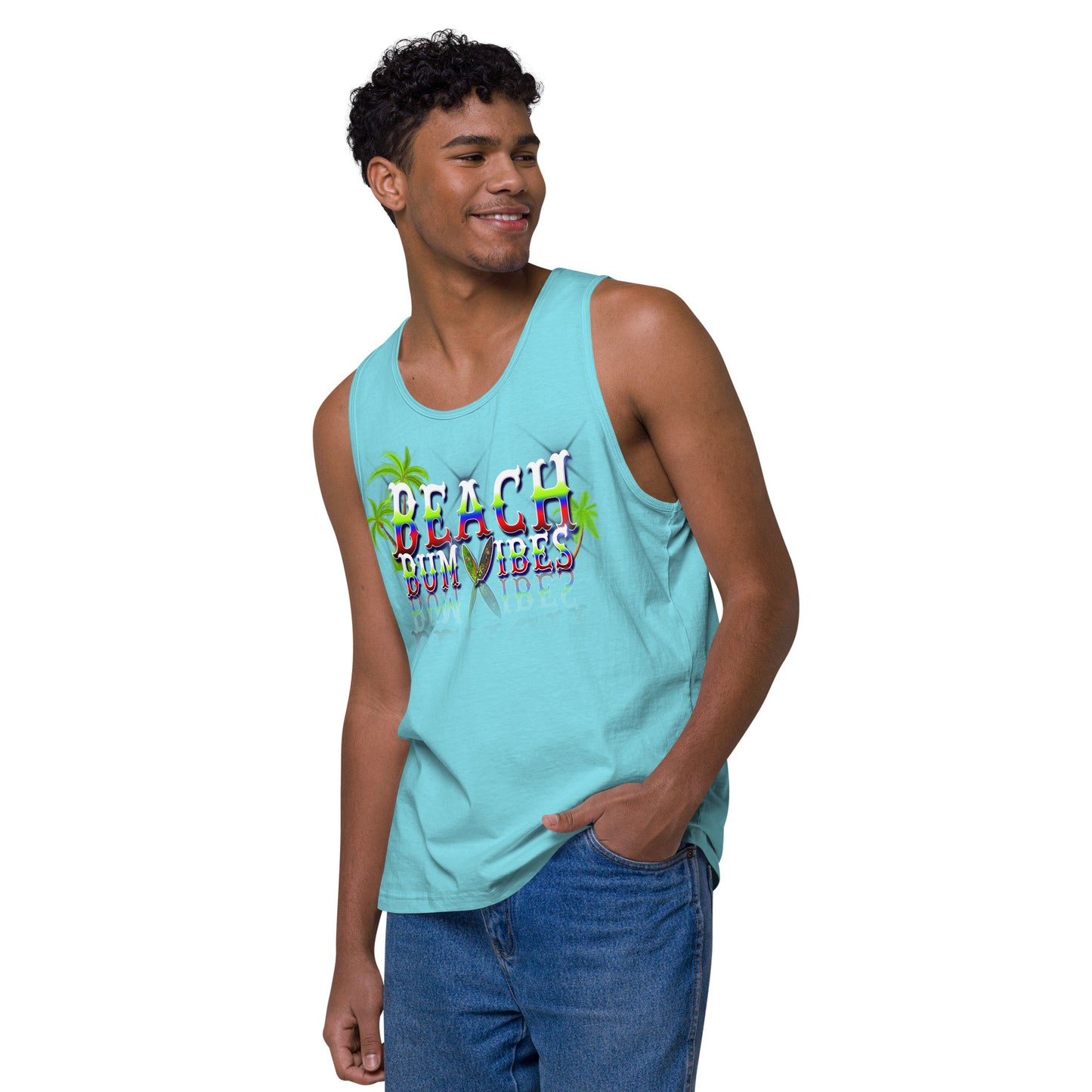 Beach Bum Vibes Men’s premium tank top