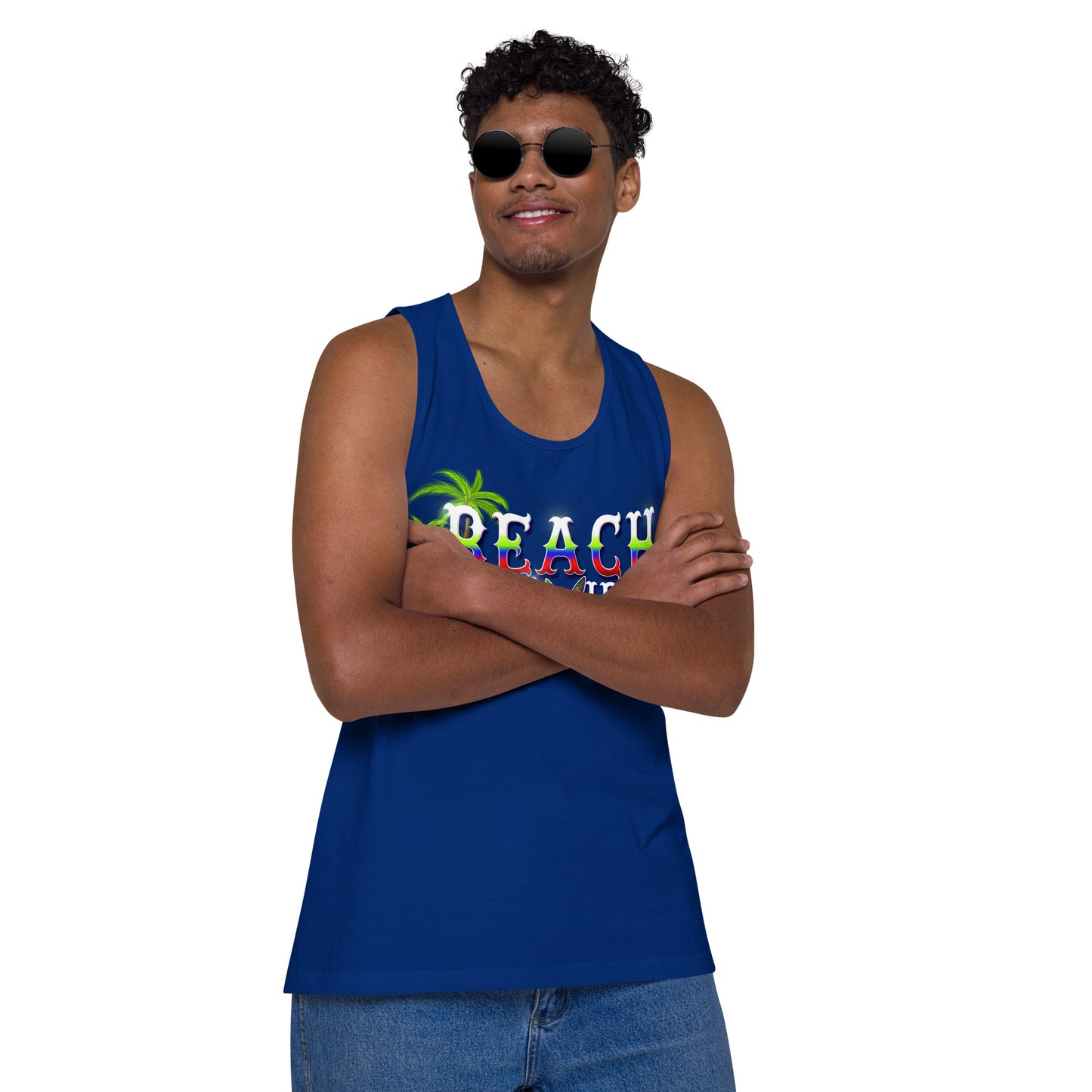 Beach Bum Vibes Men’s premium tank top