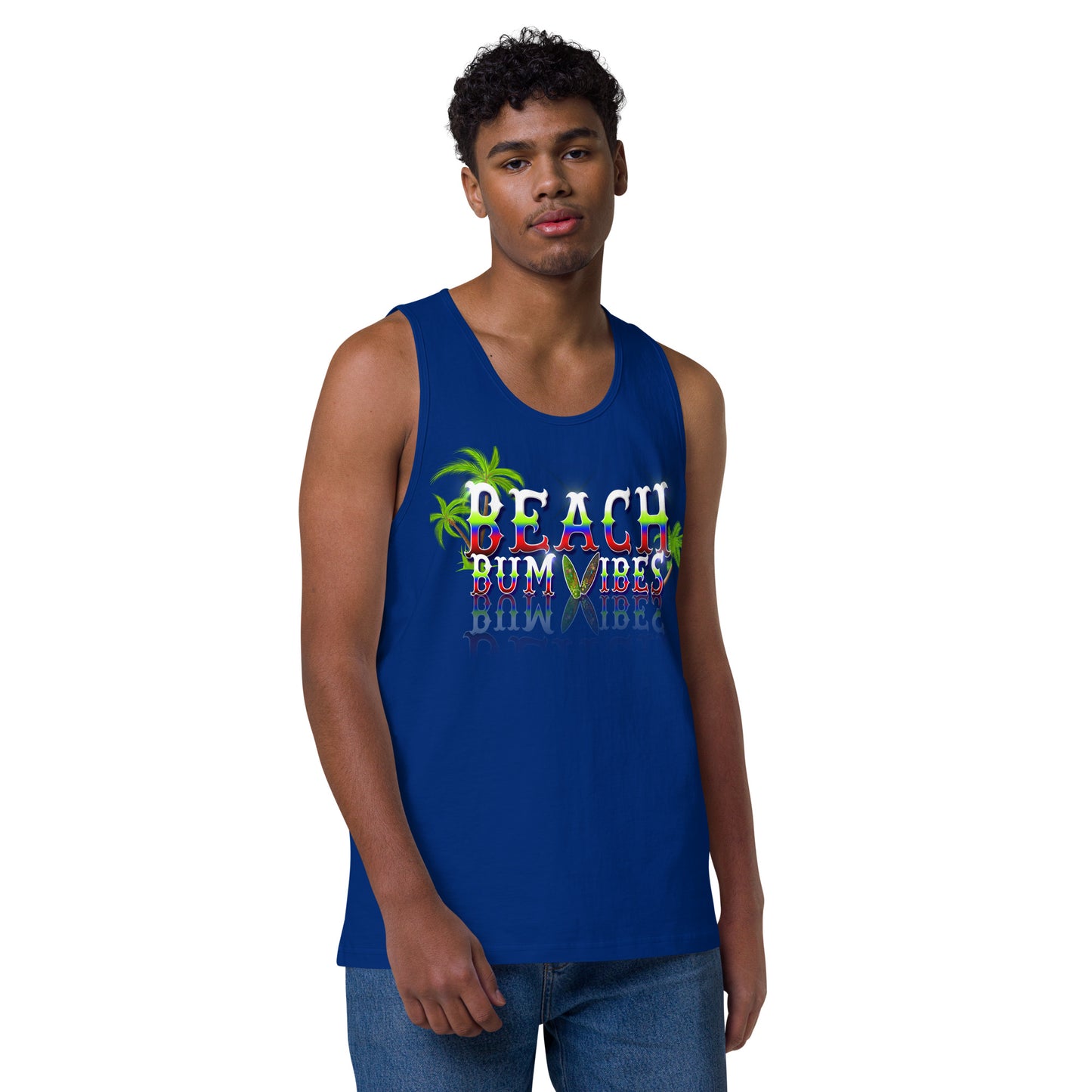 Beach Bum Vibes Men’s premium tank top