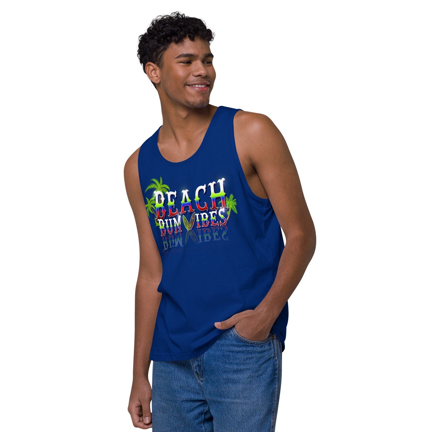 Beach Bum Vibes Men’s premium tank top